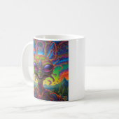 Psychedelisch buitenaards portret koffiemok (Voorkant links)