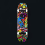Psychedelisch dek voor skateboarders persoonlijk skateboard<br><div class="desc">Maak dit psychedelische dek voor skateboarders helemaal naar je eigen hand door je tekst toe te voegen. Om toegang te krijgen tot geavanceerde bewerkingstools,  ga je naar "Personaliseer deze sjabloon" en klik je op "Details". Scroll naar beneden en klik op de "klik om verder aan te passen" link.</div>