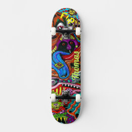 Psychedelisch dek voor skateboarders persoonlijk skateboard
