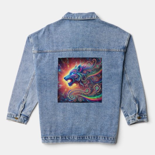 Psychedelisch dier - Galactische geest Denim Jacket (Achterkant)