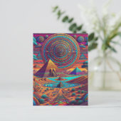 Psychedelisch Egyptisch landschap Briefkaart (Staand voorkant)