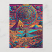 Psychedelisch Egyptisch landschap Briefkaart (Voorkant)