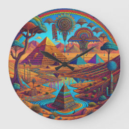 Psychedelisch Egyptisch Landschap Grote Klok