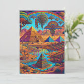Psychedelisch Egyptisch Landschap Kaart (Staand voorkant)