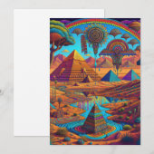 Psychedelisch Egyptisch Landschap Kaart (Voorkant / Achterkant)