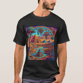 Psychedelisch Egyptisch landschap T-shirt