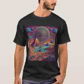 Psychedelisch Egyptisch landschap T-shirt (Voorkant)