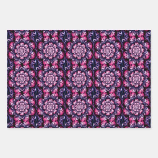Psychedelisch Fractal Flower Wrapping Paper (Voorkant 3)