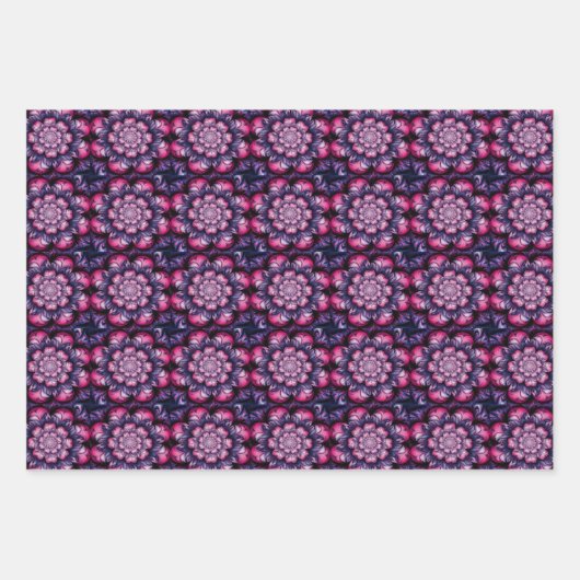 Psychedelisch Fractal Flower Wrapping Paper (Voorkant 2)