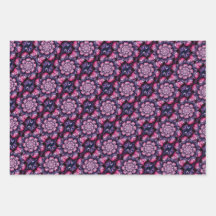 Psychedelisch Fractal Flower Wrapping Paper