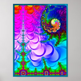 Psychedelisch Fractal Land Poster