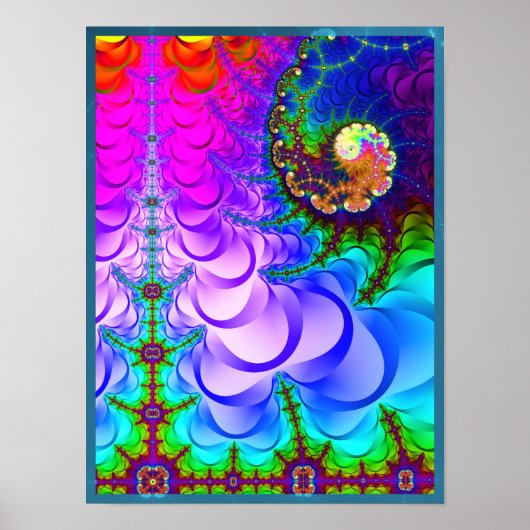 Psychedelisch Fractal Land Poster (Voorkant)