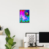 Psychedelisch Fractal Land Poster (Thuiskantoor)