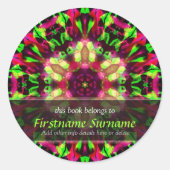 Psychedelisch Funtimes Kunst Ex-Libris Sticker (Voorkant)