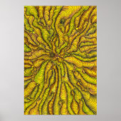 Psychedelisch Geel Organische Illusie Maximalist Poster (Voorkant)