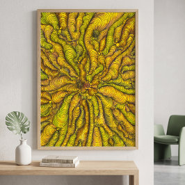 Psychedelisch Geel Organische Illusie Maximalist Poster
