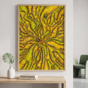 Psychedelisch Geel Organische Illusie Maximalist Poster