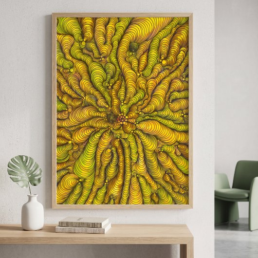 Psychedelisch Geel Organische Illusie Maximalist Poster