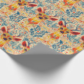 Psychedelisch geel rood hertenpatroon cadeaupapier (Hoek)