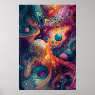 psychedelisch gesmolten melkwegstelsel poster