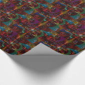 Psychedelisch getallenpatroon, hypnotiserend ontwe cadeaupapier (Hoek)