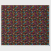 Psychedelisch getallenpatroon, hypnotiserend ontwe cadeaupapier (Vlak)