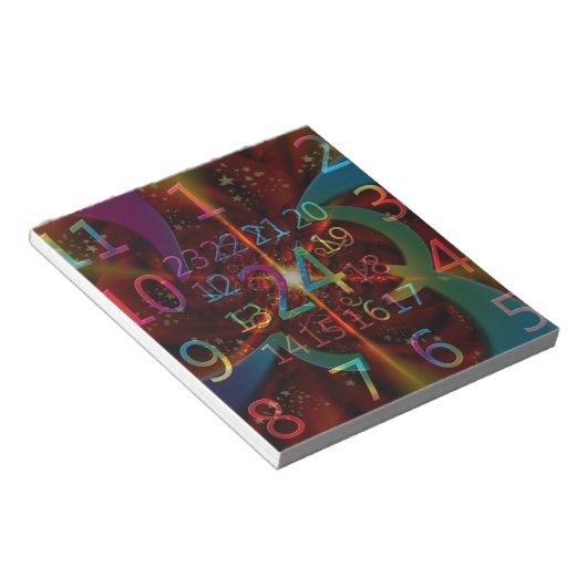 Psychedelisch getallenpatroon, hypnotiserend ontwe notitieblok (Schuin)