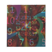 Psychedelisch getallenpatroon, hypnotiserend ontwe notitieblok (Voorkant)