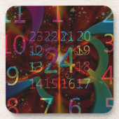 Psychedelisch getallenpatroon, hypnotiserend ontwe onderzetter (Voorkant)