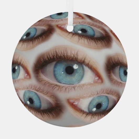 Psychedelisch gezichtsvermogen: Abstracte oogillus Glas Ornament (Achterkant)