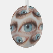 Psychedelisch gezichtsvermogen: Abstracte oogillus Glas Ornament (Voorkant Rechts)