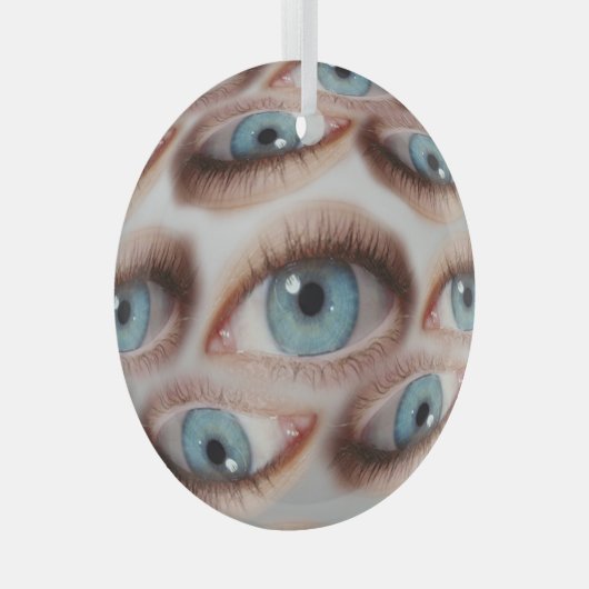 Psychedelisch gezichtsvermogen: Abstracte oogillus Glas Ornament (Voorkant Rechts)