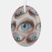 Psychedelisch gezichtsvermogen: Abstracte oogillus Glas Ornament (Voorkant links)