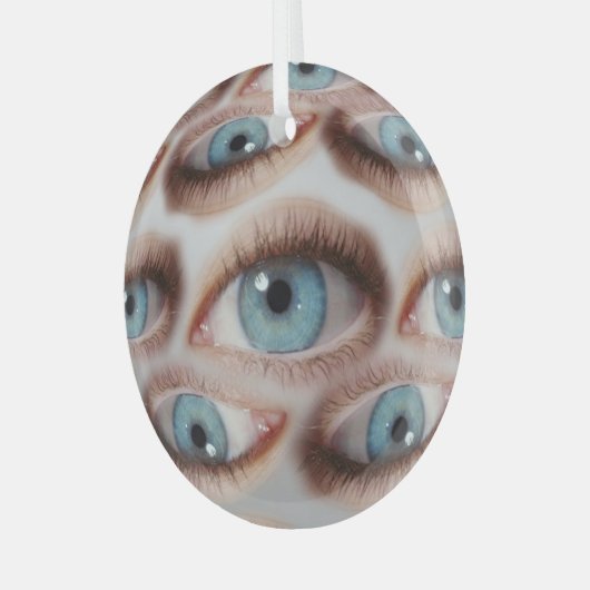 Psychedelisch gezichtsvermogen: Abstracte oogillus Glas Ornament (Voorkant links)