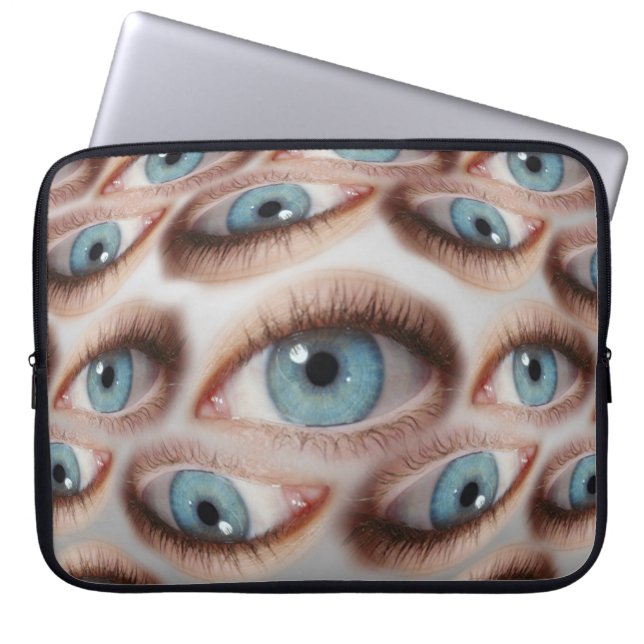 Psychedelisch gezichtsvermogen: Abstracte oogillus Laptop Sleeve (Voorkant)