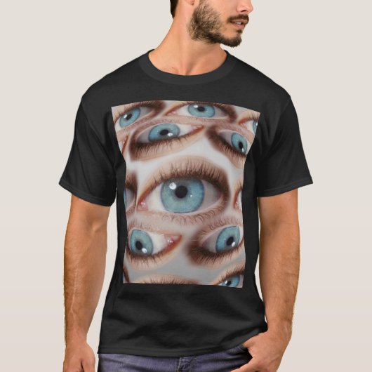 Psychedelisch gezichtsvermogen: Abstracte oogillus T-shirt (Voorkant)