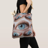 Psychedelisch gezichtsvermogen: Abstracte oogillus Tote Bag (Dichtbij)