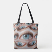 Psychedelisch gezichtsvermogen: Abstracte oogillus Tote Bag (Achterkant)