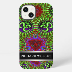 Psychedelisch GOA OM-patroon Aangepaste naam iPhone 13 Hoesje