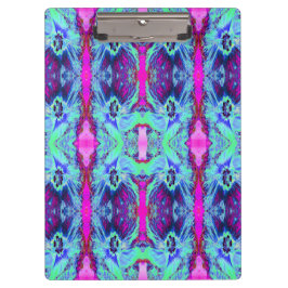 Psychedelisch groen en blauw hibiscuspatroon klembord