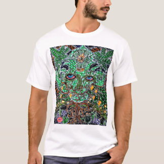psychedelisch groen man t-shirt