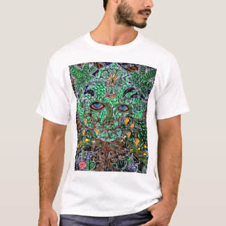 psychedelisch groen man t-shirt