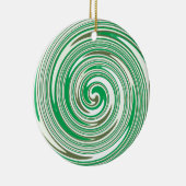 Psychedelisch groen pinwielontwerp keramisch ornament (Rechts)