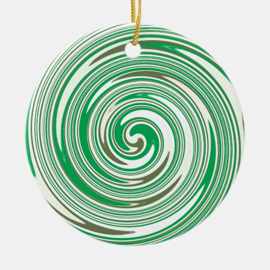 Psychedelisch groen pinwielontwerp keramisch ornament (Voorkant)