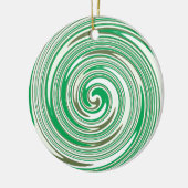 Psychedelisch groen pinwielontwerp keramisch ornament (Links)