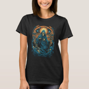 Psychedelisch Groovy Skelet Muziekfestival Gitaar T-shirt