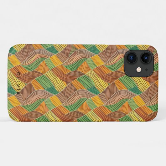 Psychedelisch hedendaags patroon met lijnen Case-Mate iPhone case (Achterkant (horizontaal))