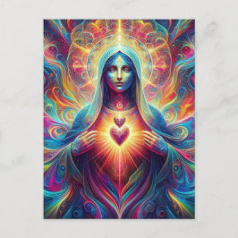 Psychedelisch Heilig Hart van Maria Briefkaart