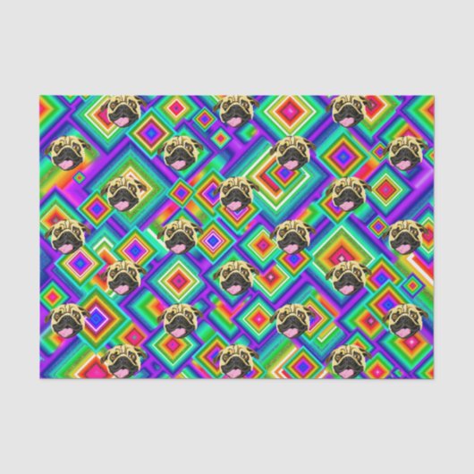 Psychedelisch honden gezicht vloeipapier tissuepapier (Voorkant)