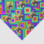 Psychedelisch honden gezicht vloeipapier tissuepapier (Detail)